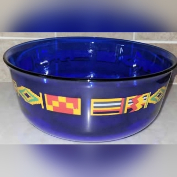 None Other - 1972 Cobalt Blue Olympics Flag Bowl Memorabilia,  Munich Germany
